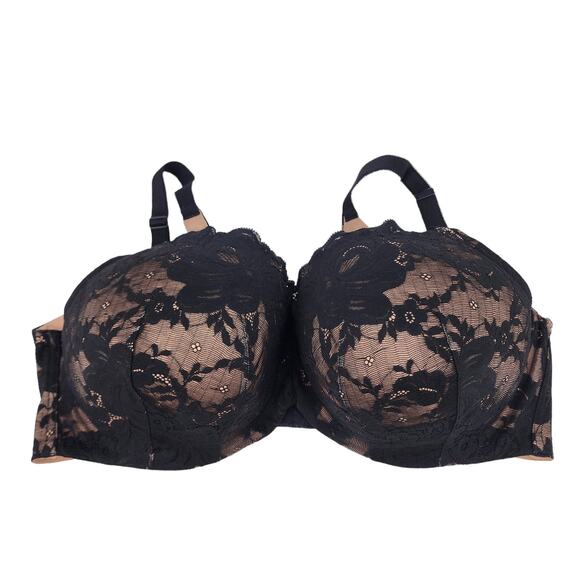 Torrid Full Coverage Balconette Lightly Lined Floral Lace 360 Bra Size 46DDD - Picture 2 of 6